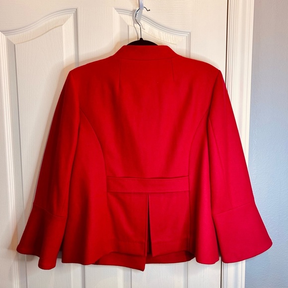 😍LOFT NWT Red Pea Coat with Double Breasted Style and Prominent Collar - Picture 5 of 16